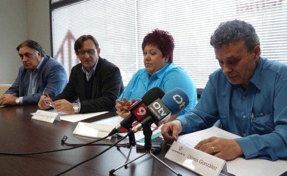 Josep Maria Vila d’Abadal, Joan López, Isabel Calahorro i Dionís González, a la roda de premsa celebrada aquest dijous.