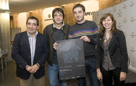 Josep Burgaya, Raül Martínez, Pep Campàs i Maria Antònia Pujol, ahir a la presentació de l'e-week.