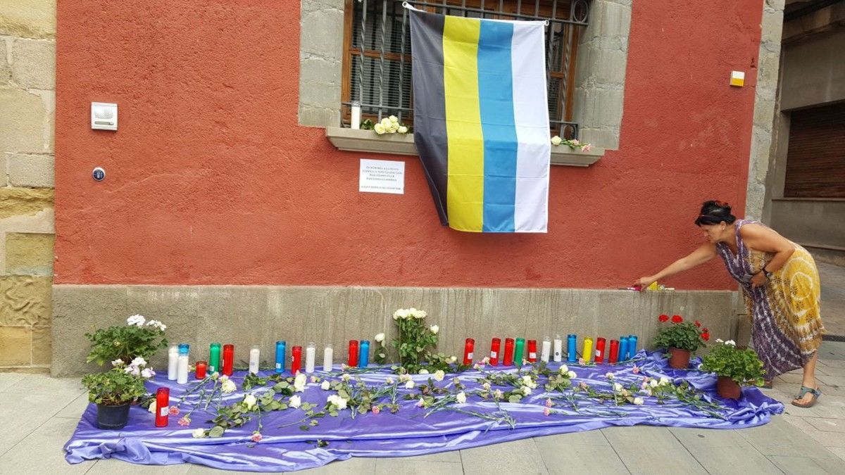 L'altar dedicat a Pepa Codina dos dies després dels atemptats.