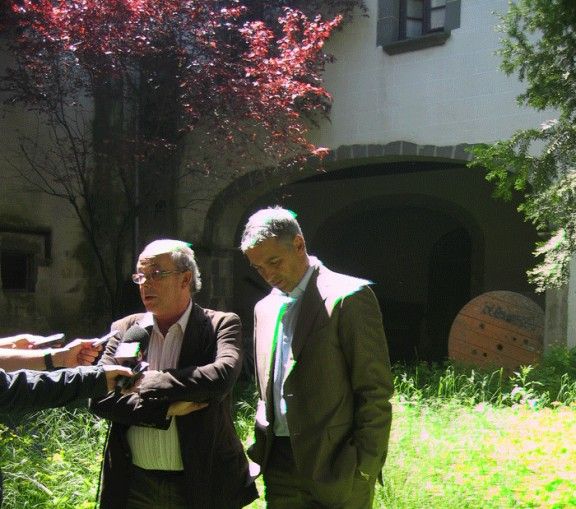 Lluís Bassas i David Forcada, en el decurs de la roda de premsa a Can Parrella.