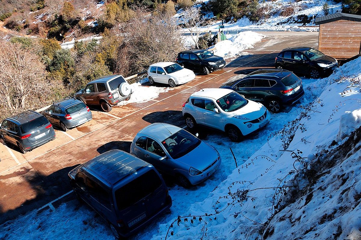 L'aparcament de Collformic aquest diumenge el matí.