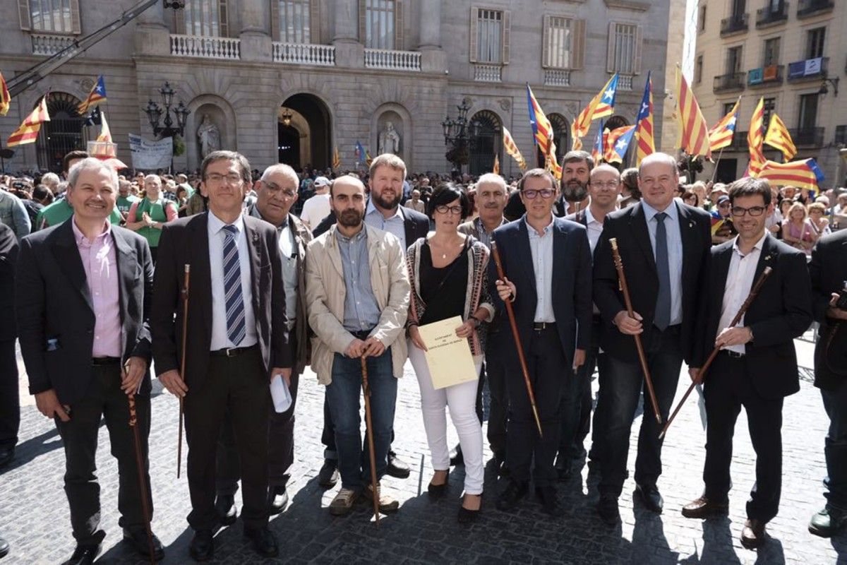 Els alcaldes i alcaldesses d'Osona, al Palau de la Generalitat