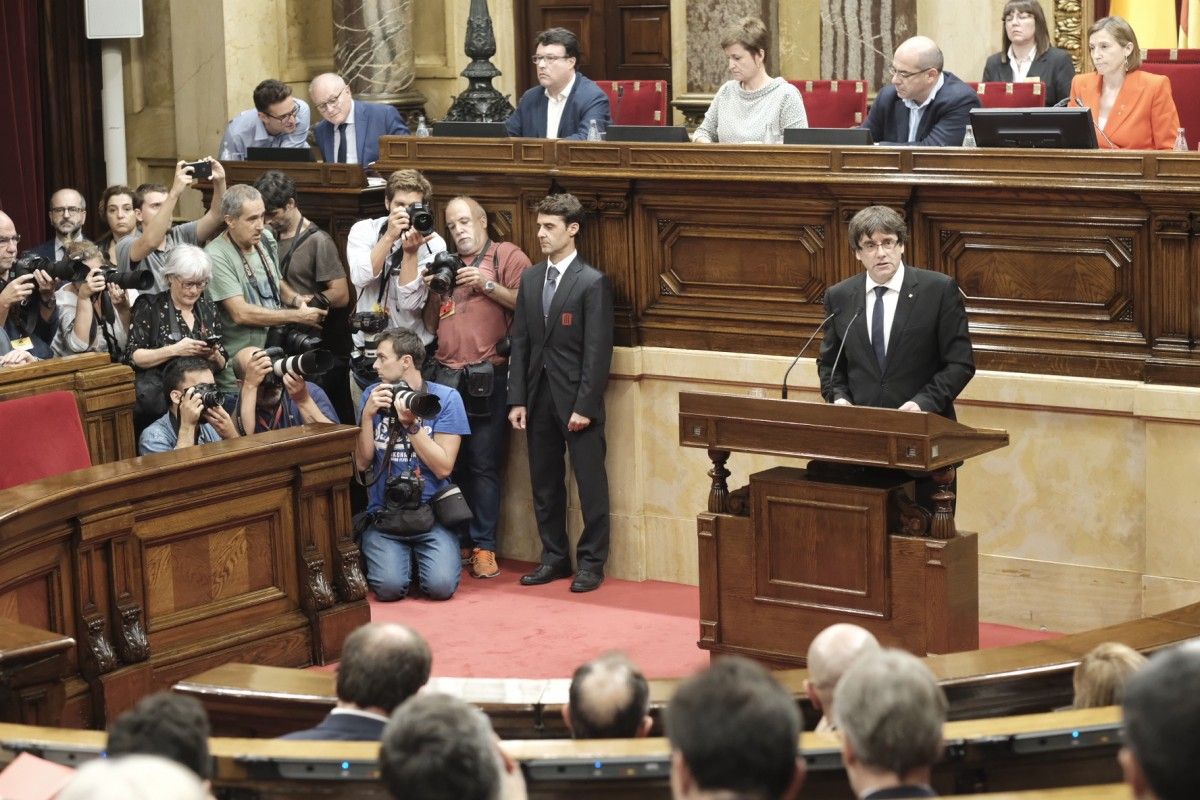 Carles Puigdemont, durant el seu discurs
