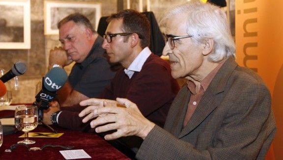 David Colomer i Joan López han acompanyat Lluís Solà a la taula del Temple Romà. 