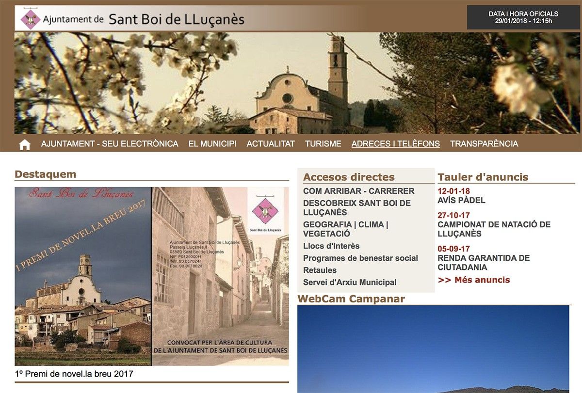 Captura del web de Sant Boi.