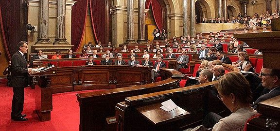 El president Artur Mas, aquesta tarda al Parlament.