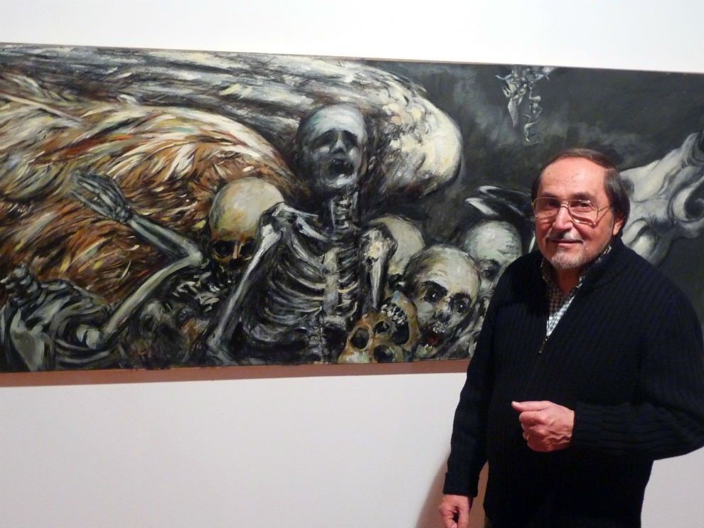 Ferran Sanz Clos amb una de les seves obres