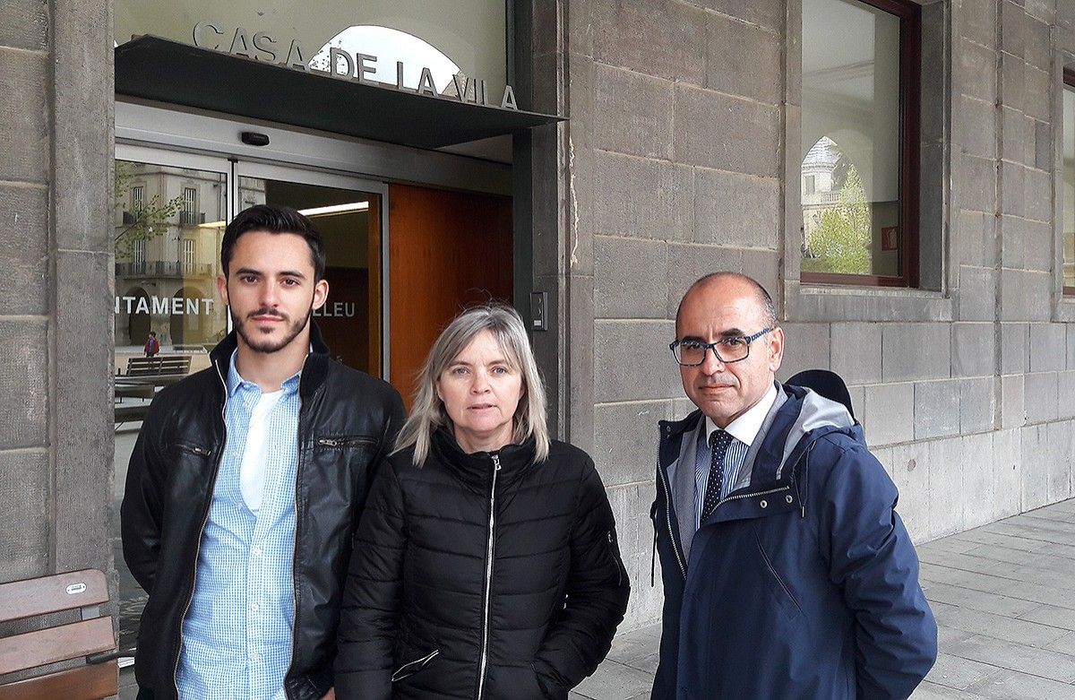 Álex López, Marta Moreta i Antoni Poyato, durant la roda de premsa de presentació
