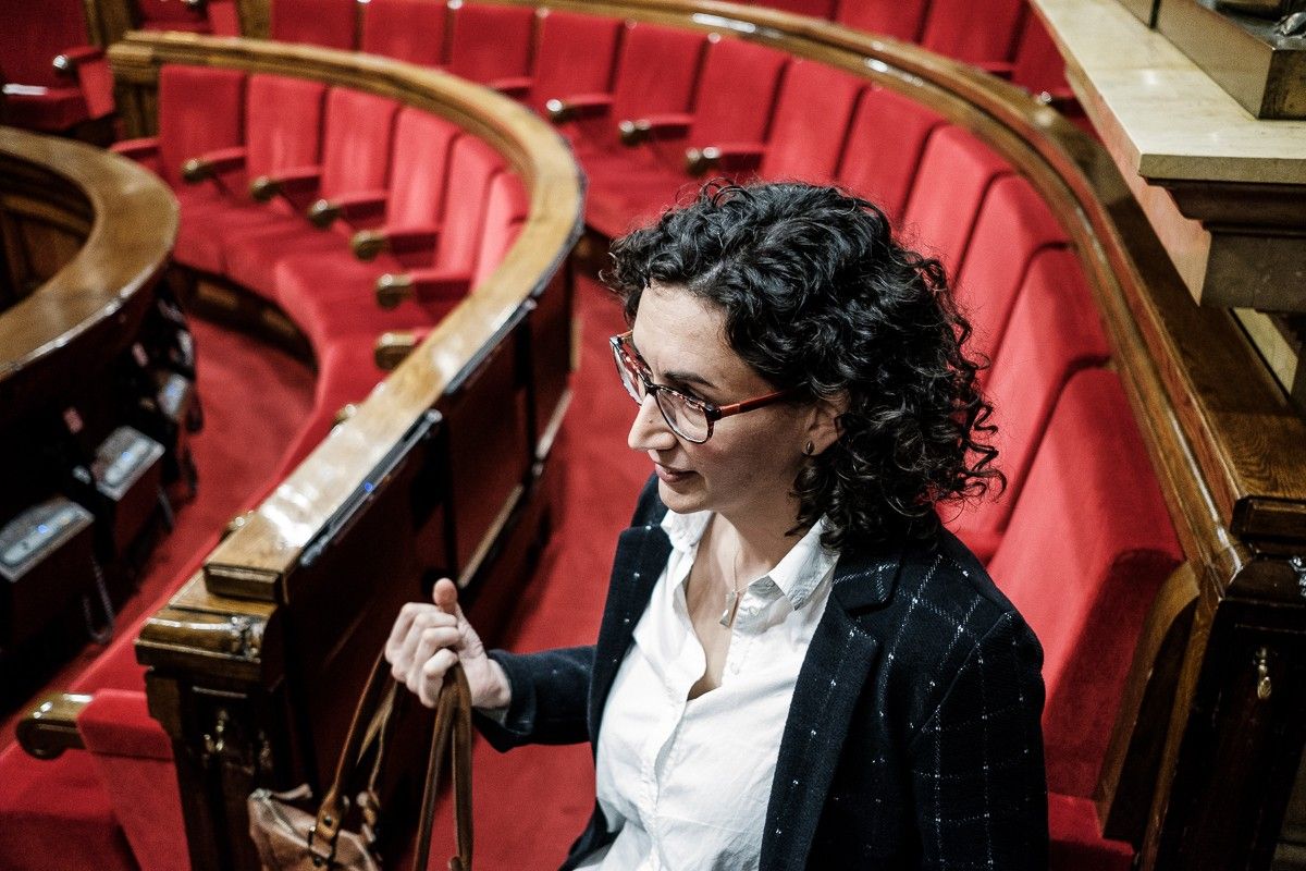 La número dos d'ERC, Marta Rovira, en el Parlament.