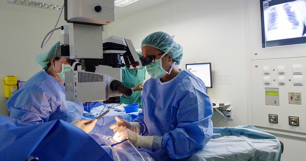 Una operació quirúrgica, a l'Hospital Universitari de Vic