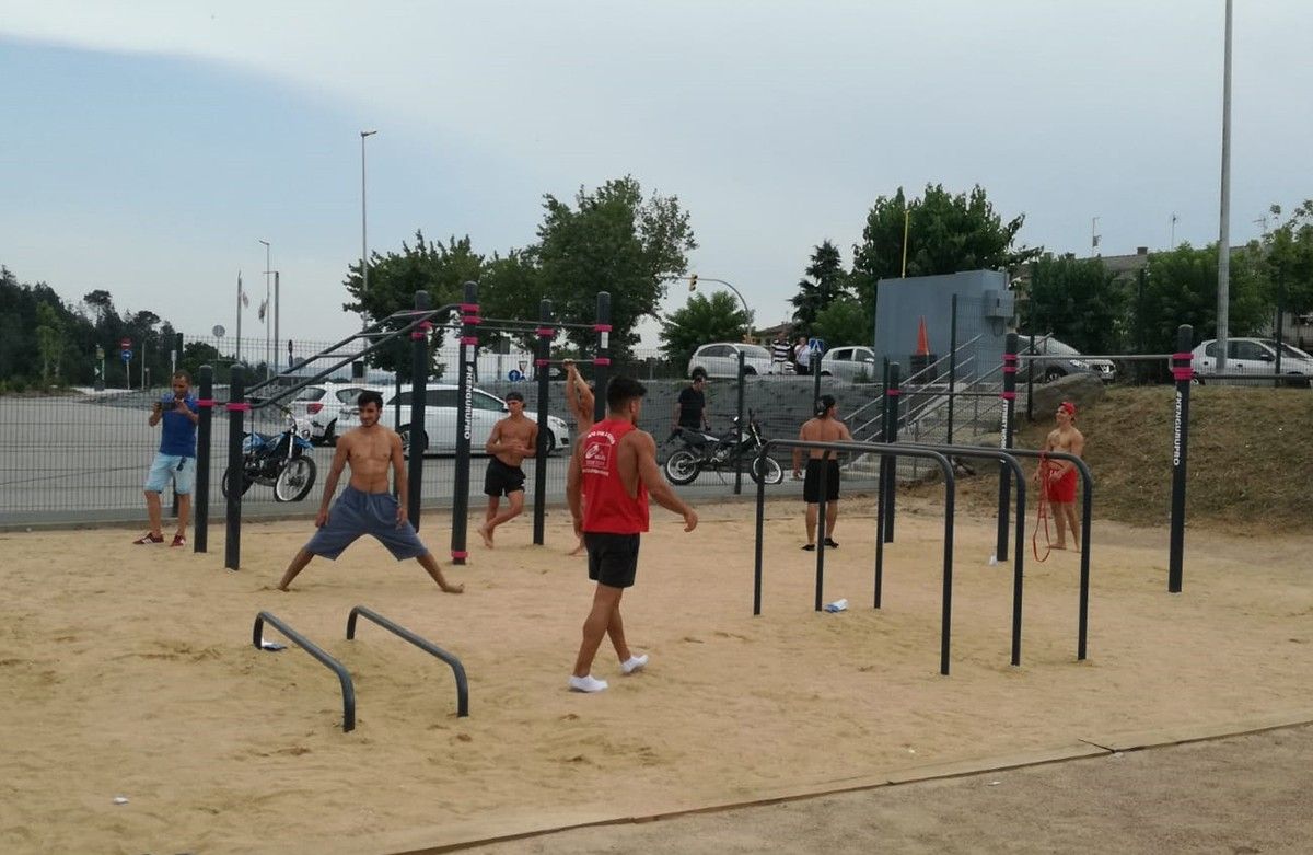 Durant la inauguració de l'equipament a la zona esportiva del Despujol el passat 20 de juliol.