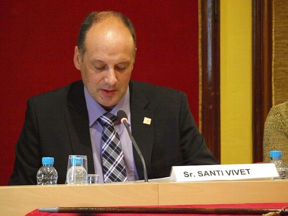 Santi Vivet, a l'acte de consitucio de l'Ajuntament de Torelló, avui.