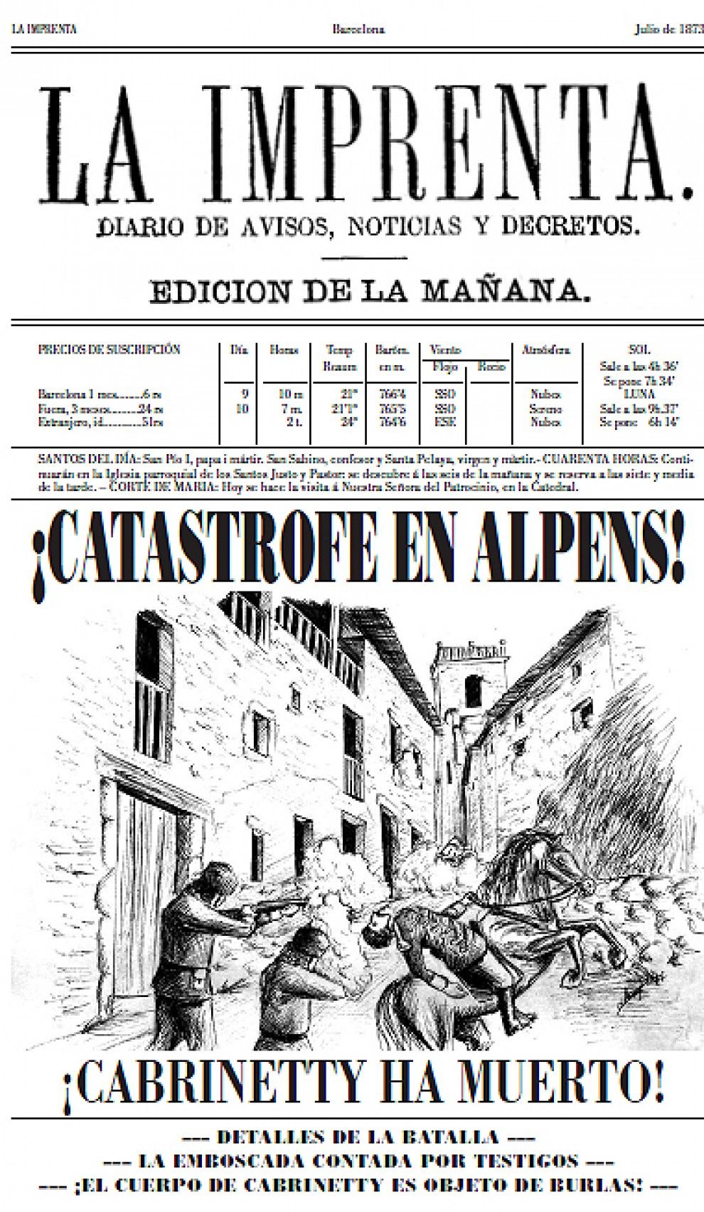 batalla d'Alpens, diari