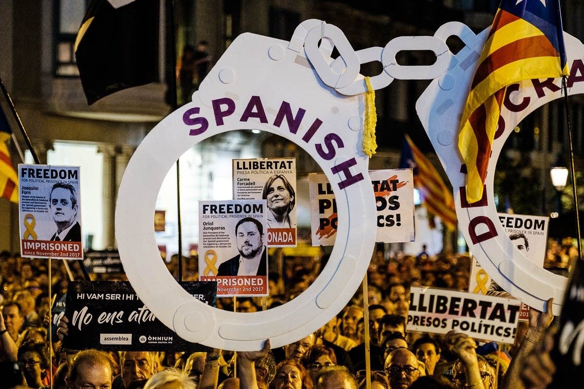 Manifestació contra la repressió a Barcelona.