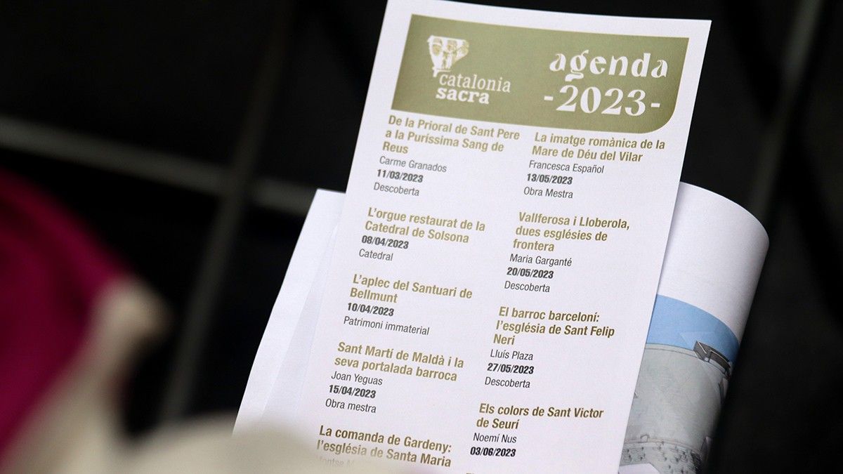 Imatge del díptic on s'informa de les activitats de la Catalonia Sacra 2023.