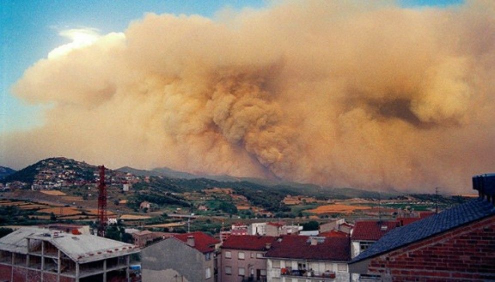 L'incendi de 1994, vist des de Berga