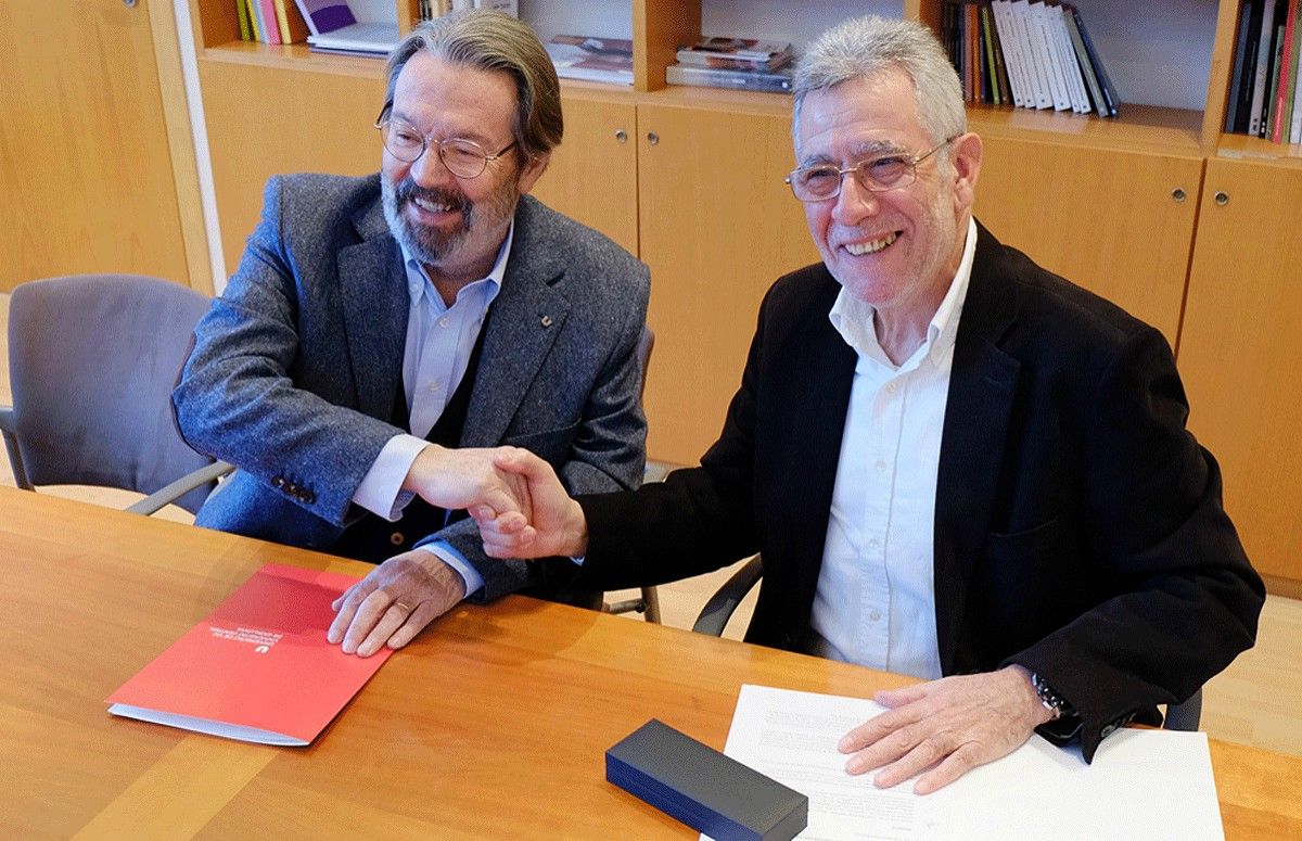Jordi Montaña i Gonçal Mazcuñán han signat el conveni
