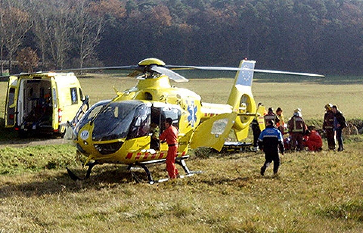L'helicòpter del SEM que ha traslladat el ferit