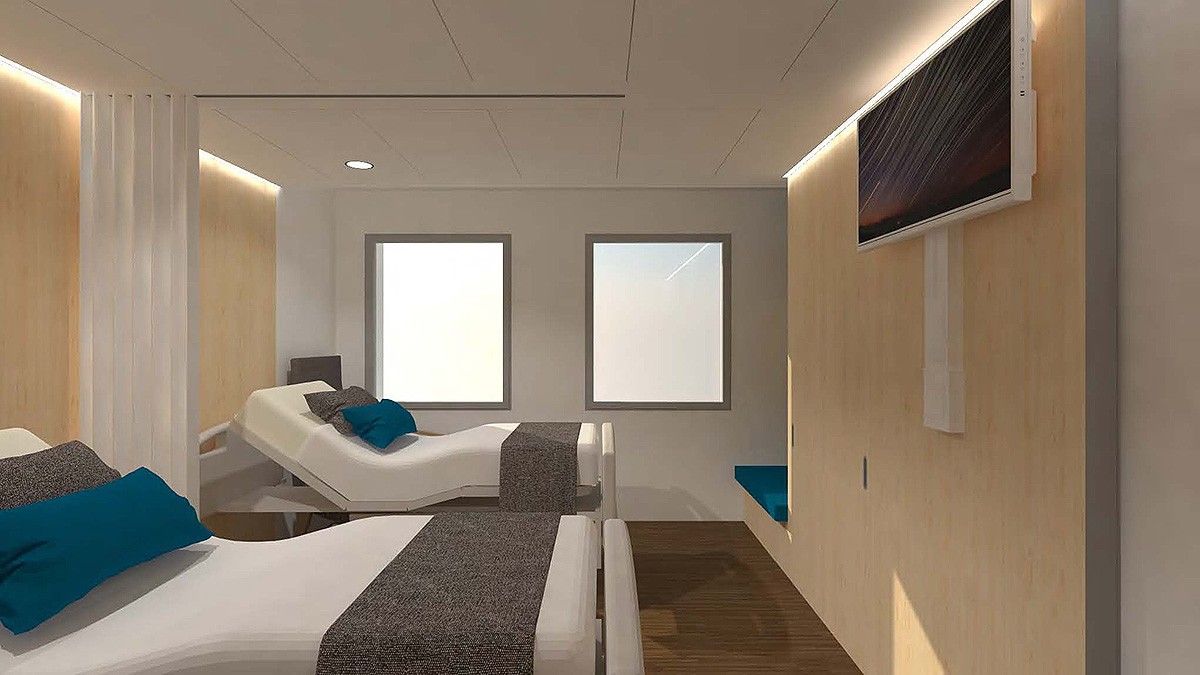 El disseny de les futures habitacions de la tercera planta de l'Hospital de Vic.