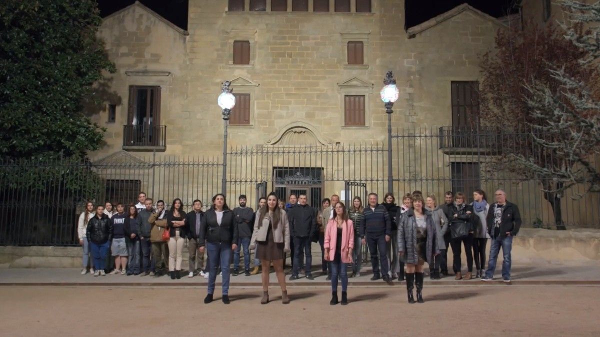 Les quatre restauradores d'Osona al final del «Joc de Cartes» d'aquest dimecres.