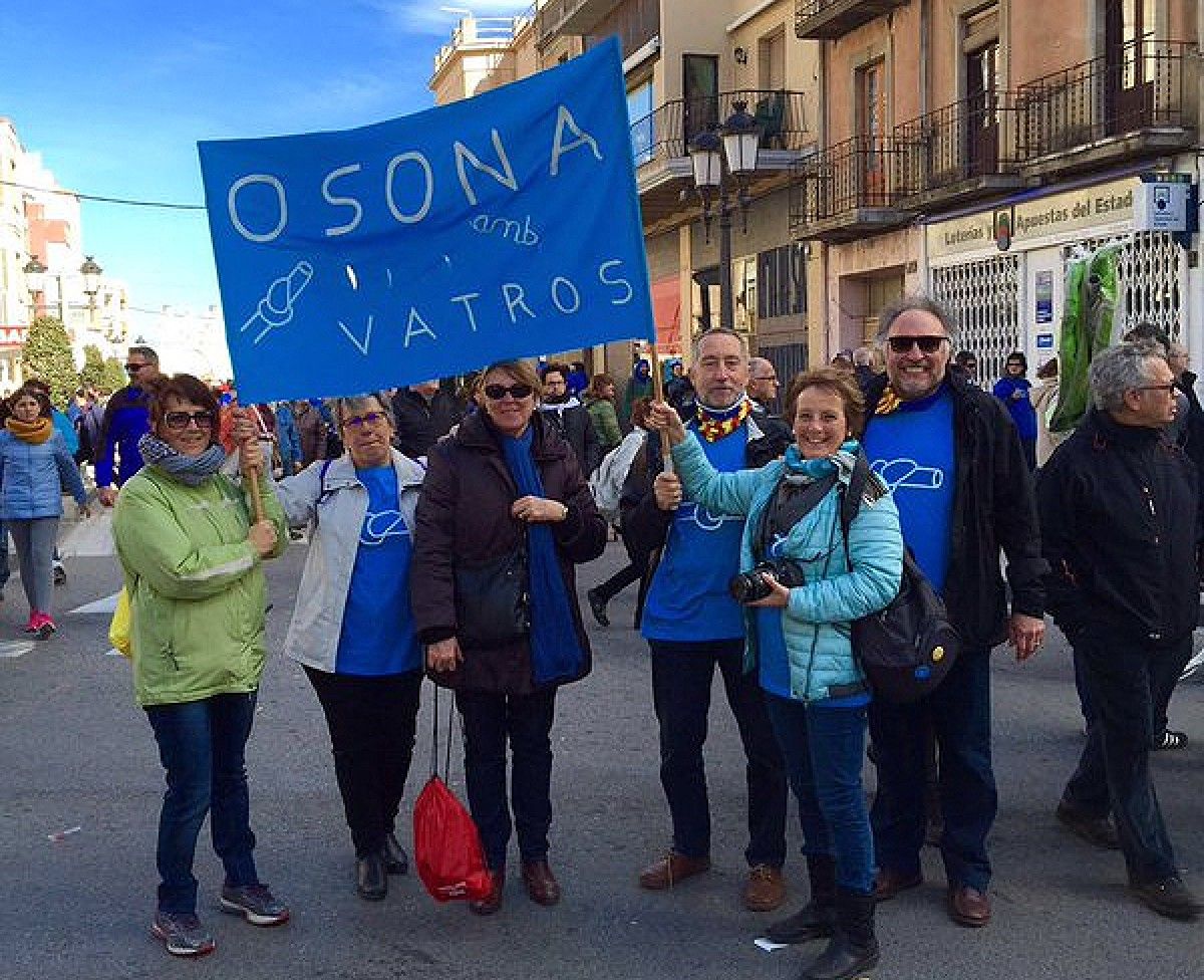 Un grup d'Osona, a la protesta d'Amposta