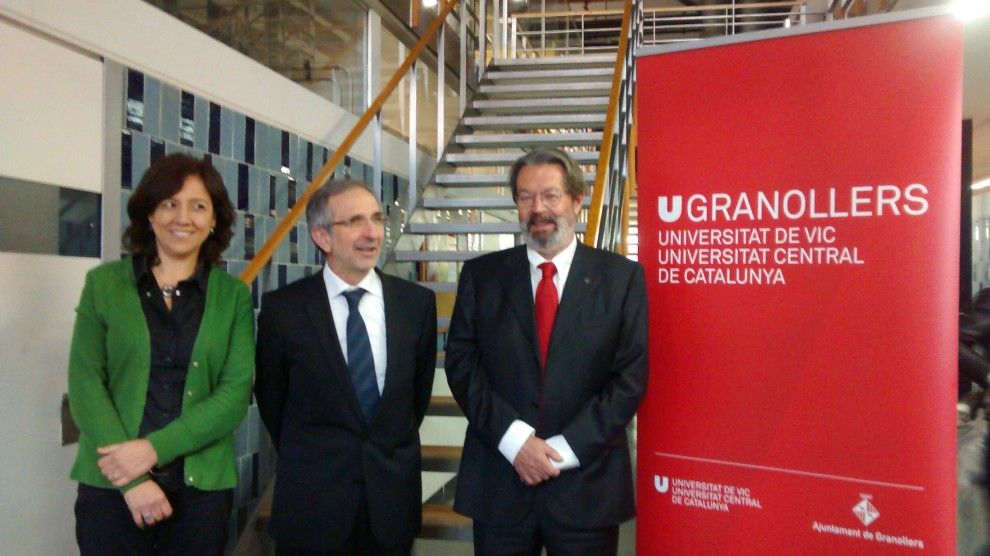 Anna Erra, Josep Mayoral i Jordi Montaña, a la presentació de l'acord