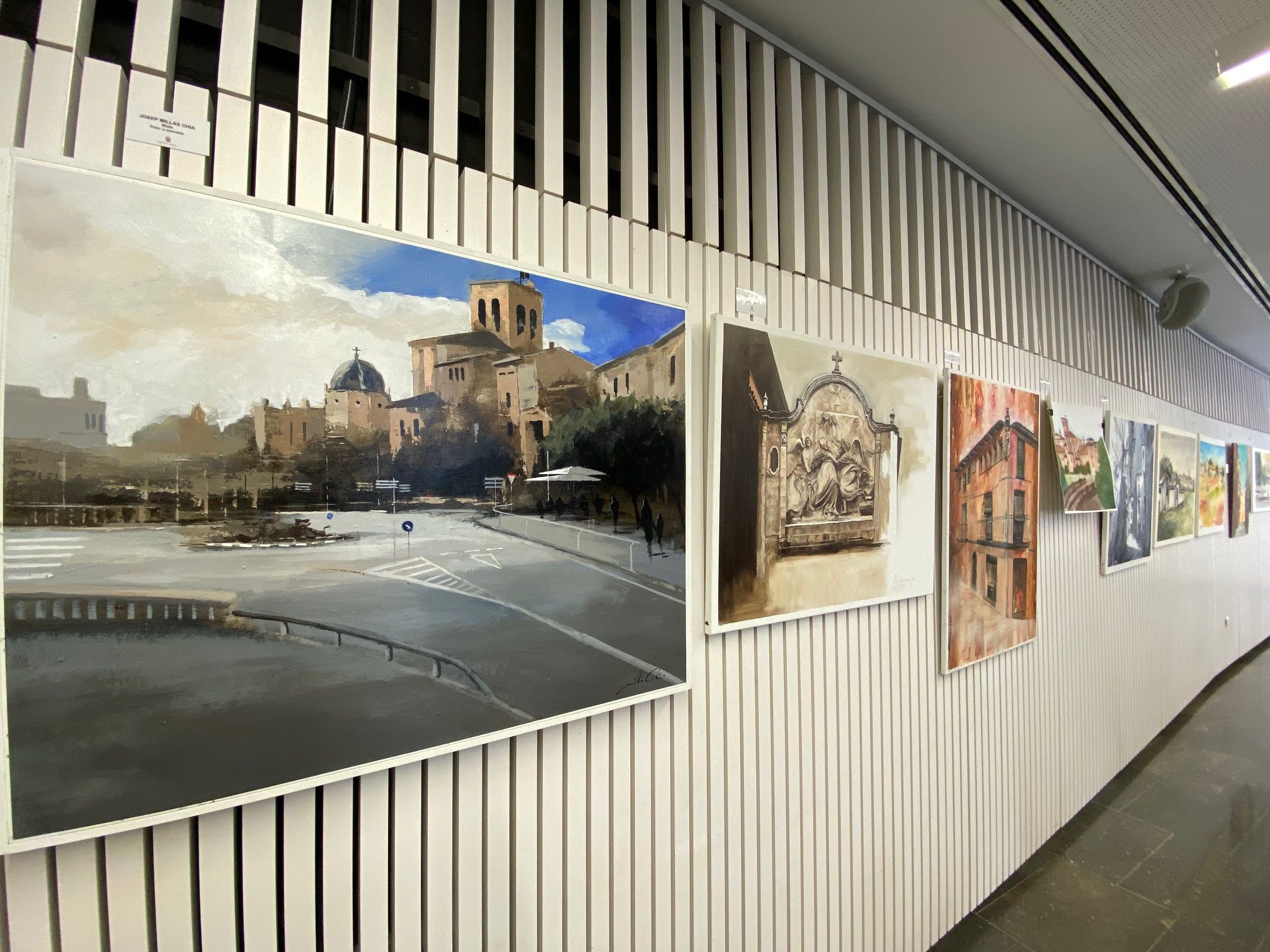 Una aquarel·la de la plaça de Sant Joan, d'Abel Florido, primer premi de pintura l'any passat