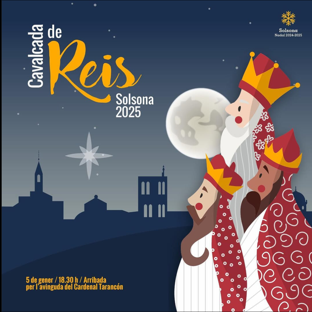 Cartell de l'arribada dels Reis d'Orient a Solsona Disseny Víctor Pallarès