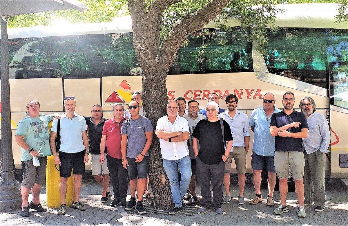 A punt per pujar a l'autocar