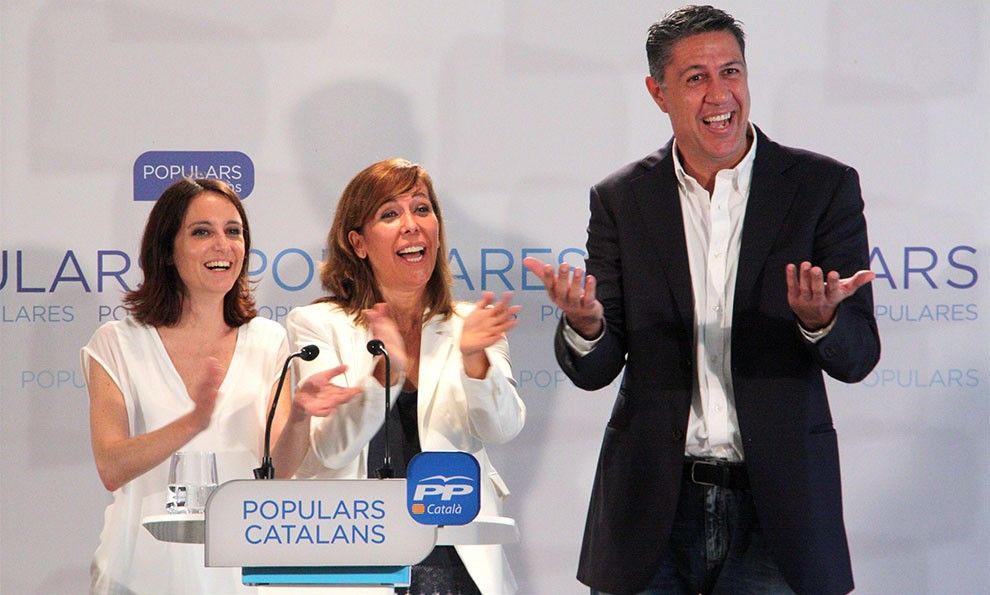Xavier García Albiol, amb Andrea Levy i Alicia Sánchez Camacho