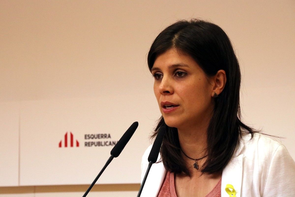 La vicesecretària d'ERC Marta Vilalta, en roda de premsa