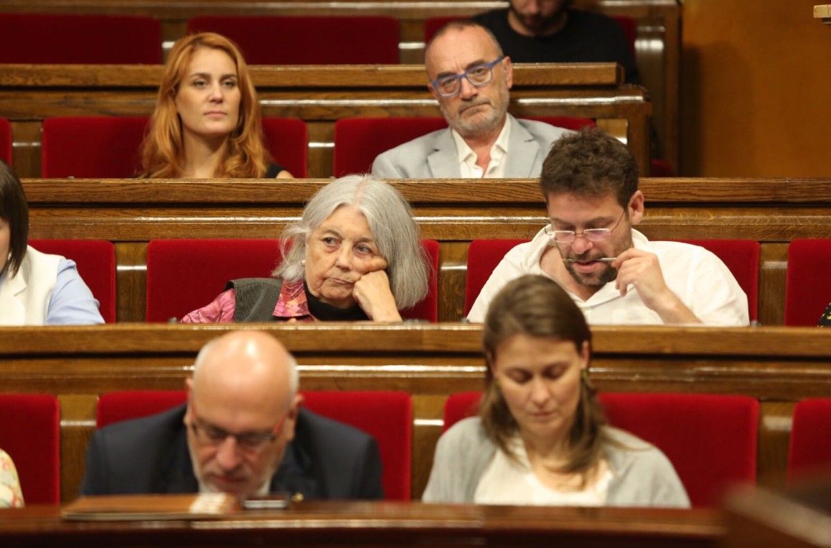 Els diputats de Catalunya Sí que es Pot, aquest dimecres al ple del Parlament