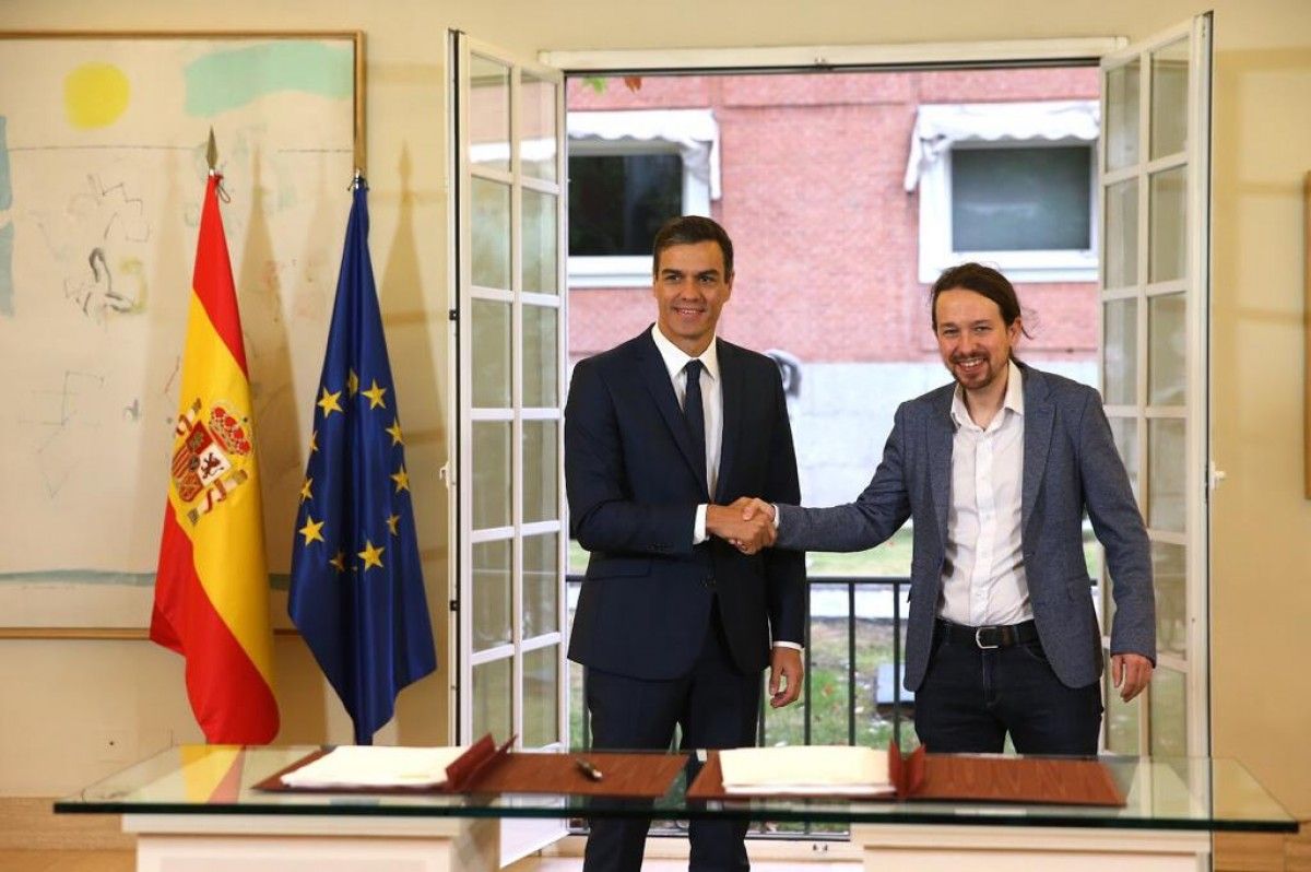 Acord entre Sánchez i Iglesias per als pressupostos del 2019