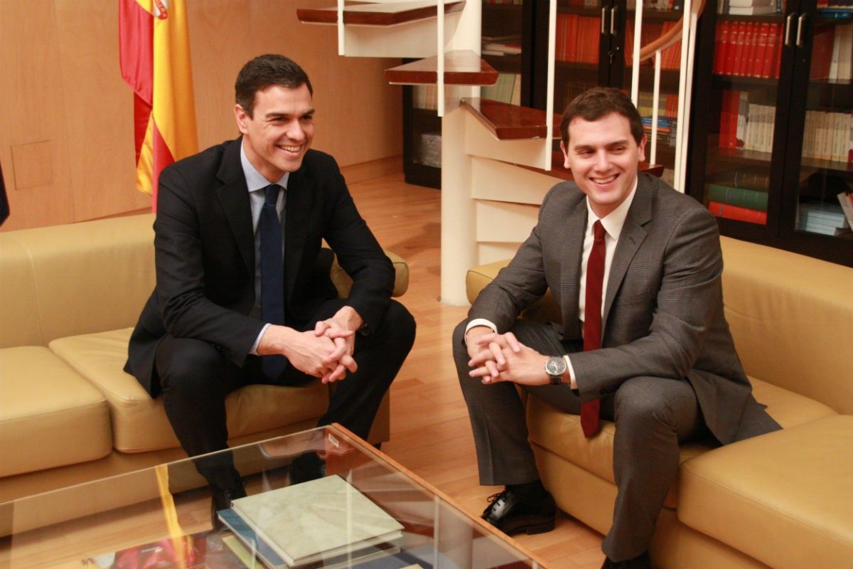 Sánchez i Rivera, durant les negociacions per a la fallida investidura del líder del PSOE.