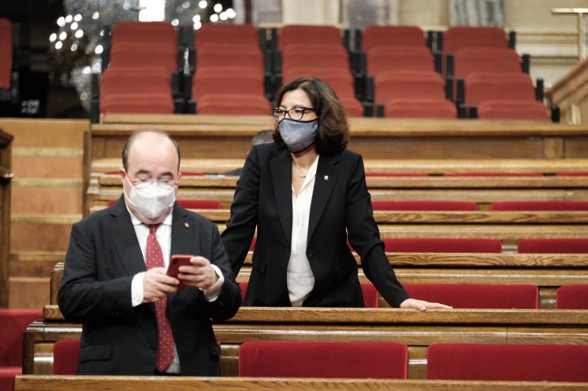 Miquel Iceta i Eva Granados, al Parlament.