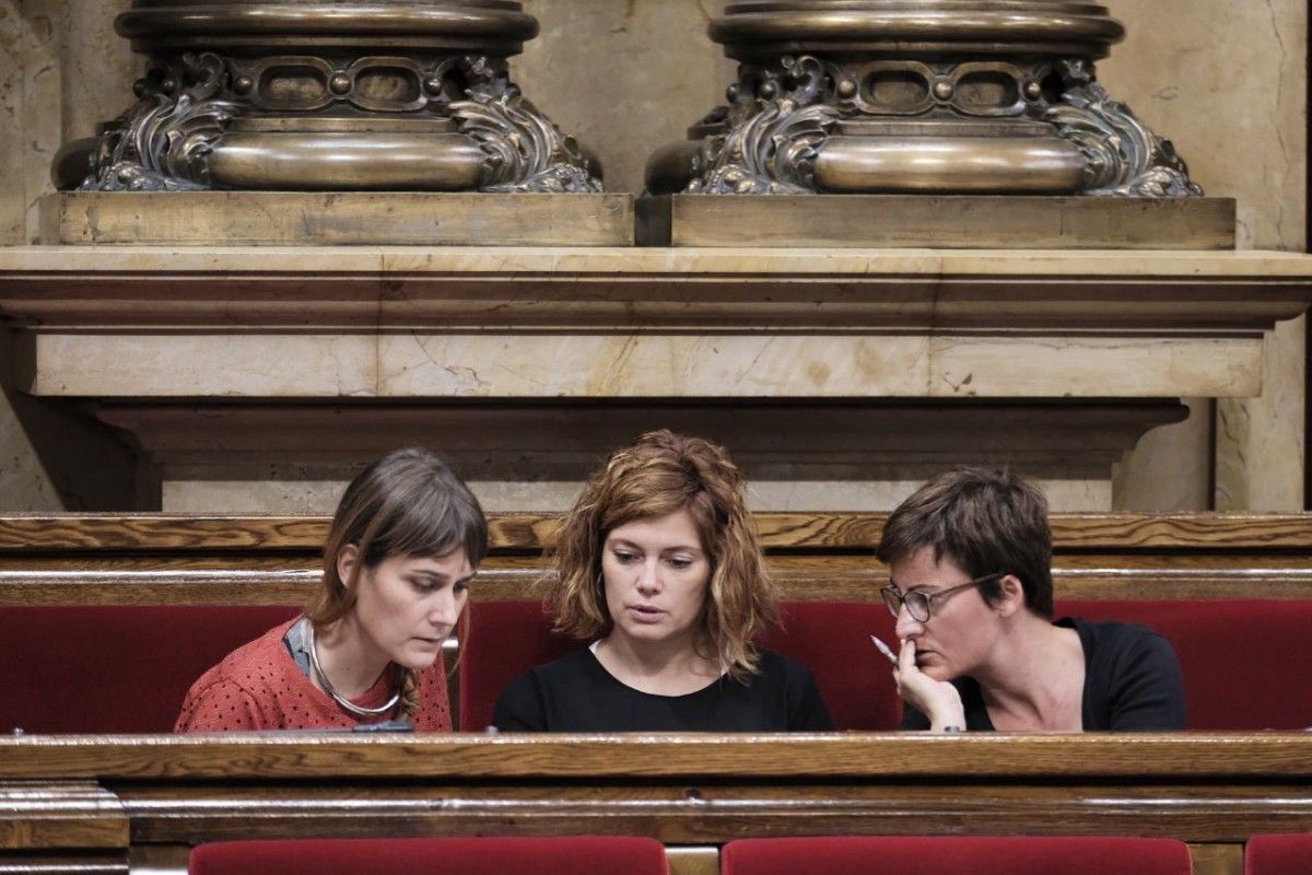 Jéssica Albiach, Elisenda Alamany i Marta Ribas, de Catalunya en Comú-Podem, al Parlament