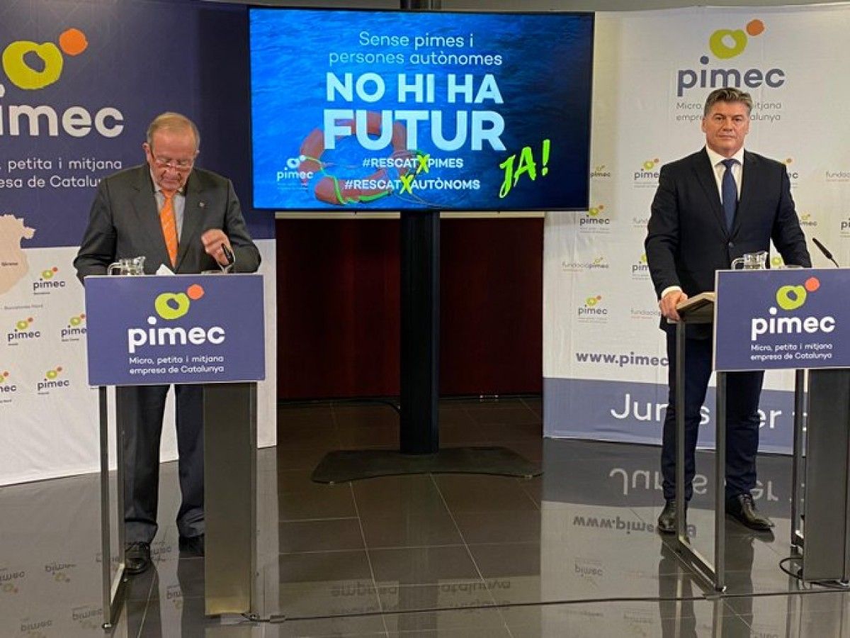Josep González i Antoni Cañete, president i secretari general de Pimec, fa uns dies.