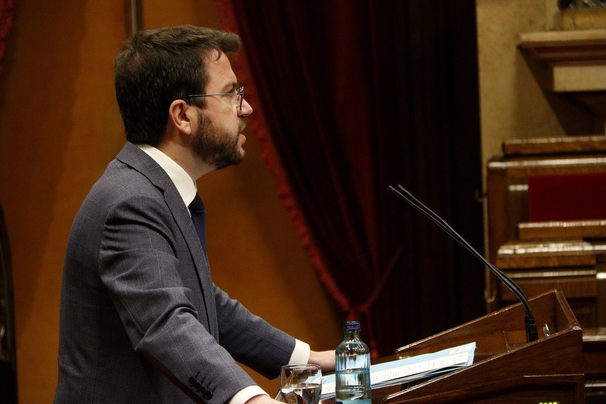 El vicepresident del Govern, Pere Aragonès, aquest dimecres al Parlament