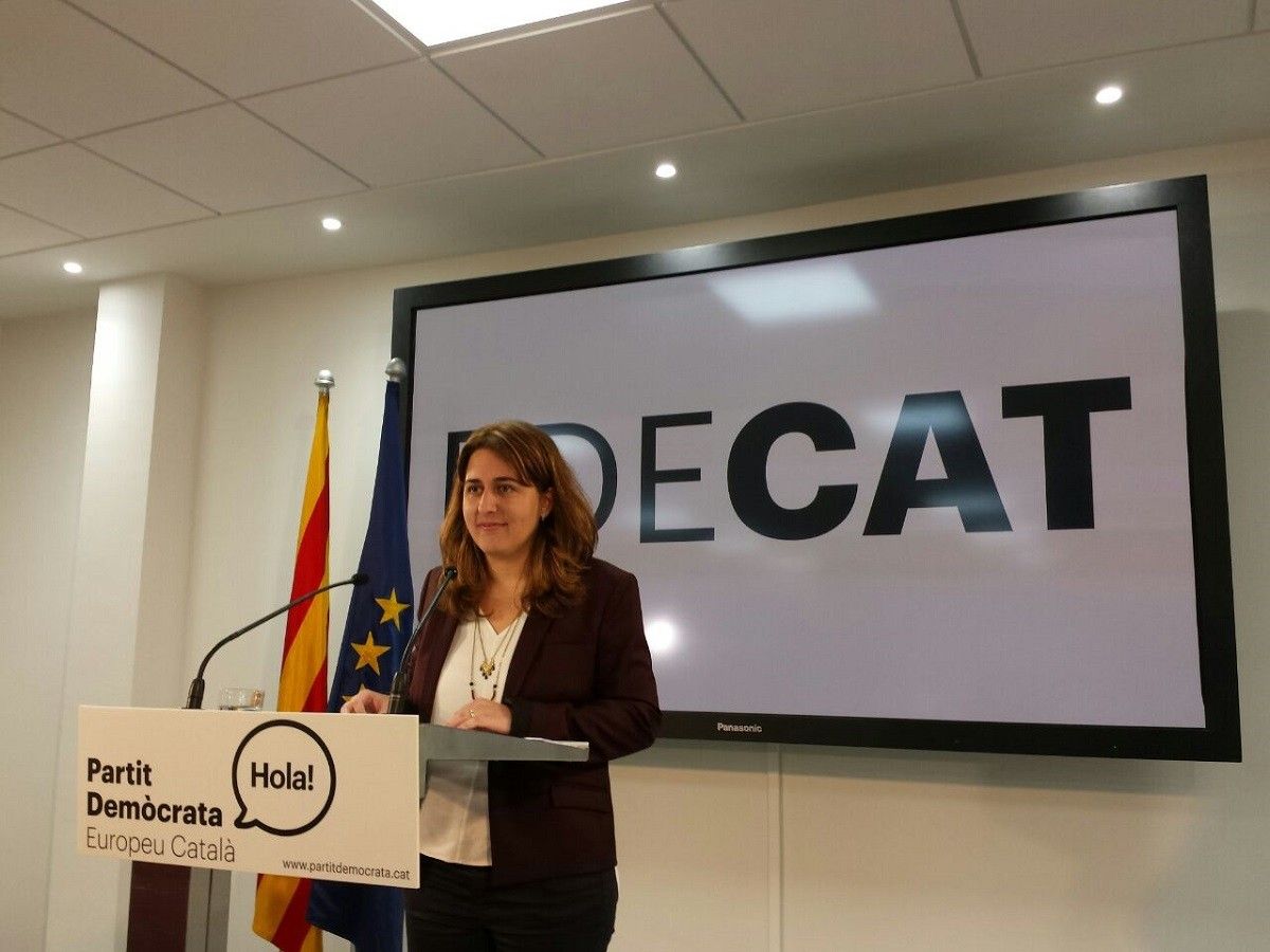 La coordinadora general del PDECAT, Marta Pascal, després de l'executiva