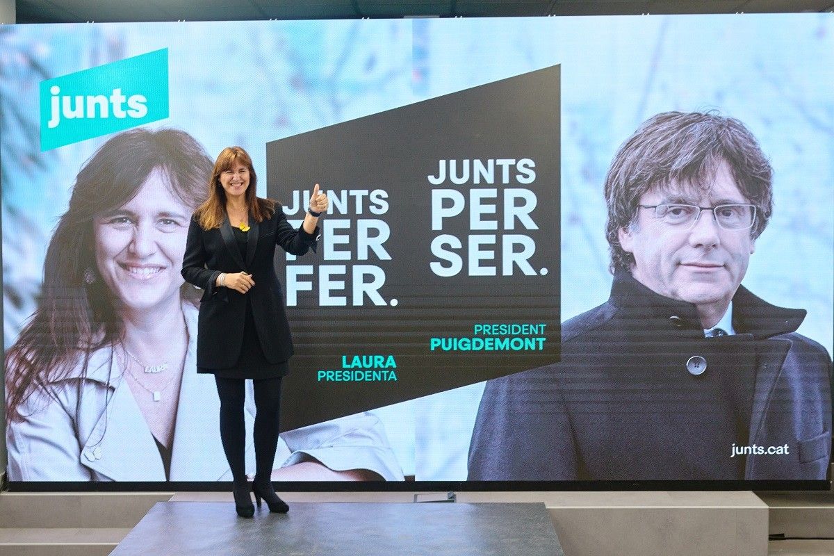 Laura Borràs, en la presentació de la campanya de Junts per Catalunya.