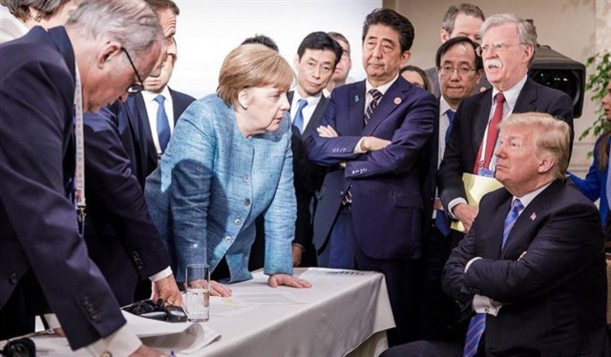 Angela Merkel, cara a cara amb Donald Trump a la reunió del G-7