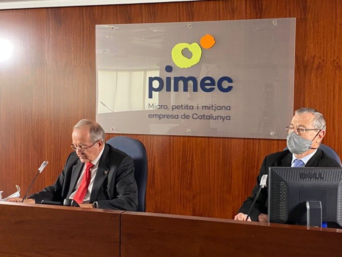 Josep González i Modest Guinjoan aquest dimecres a Pimec.