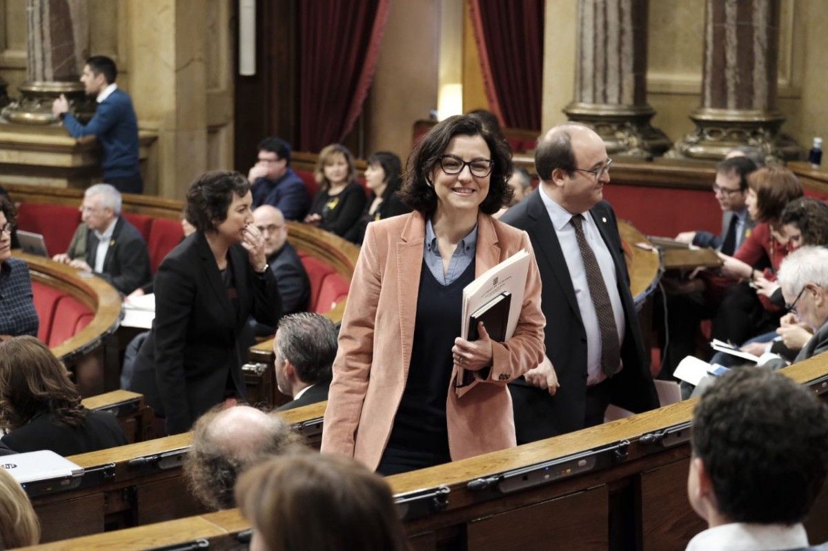 Eva Granados, al costat de Miquel Iceta, aquest dimecres al Parlament