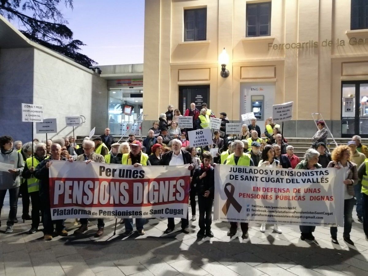 Manifestació dels pensionistes per Sant Cugat. 