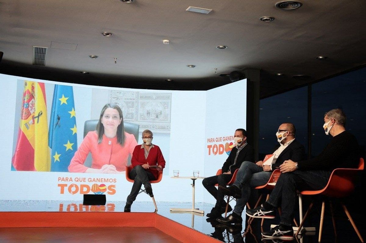 Anna Grau, Edmundo Val, Jordi Cañas i Toni Cantó en l'acte de Cs contra la corrupció.