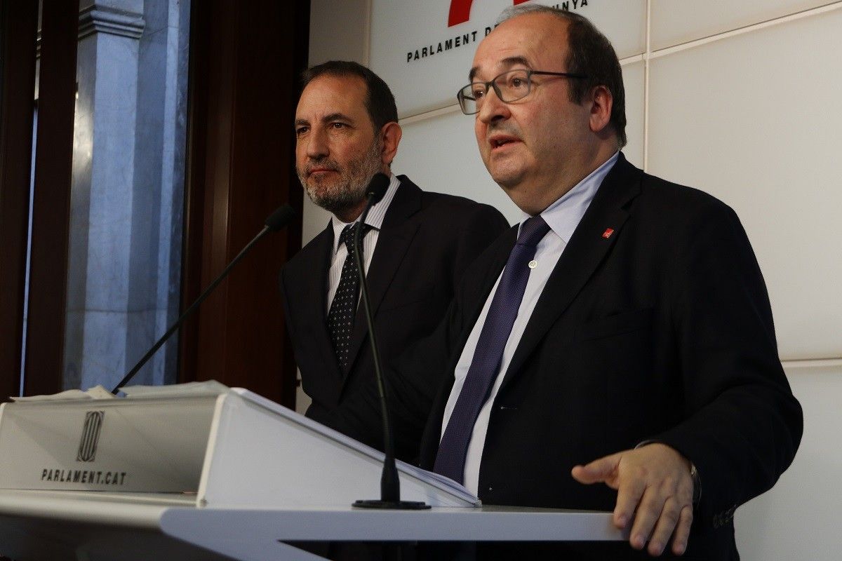 Miquel Iceta i Ramon Espadaler, en roda de premsa aquest dijous