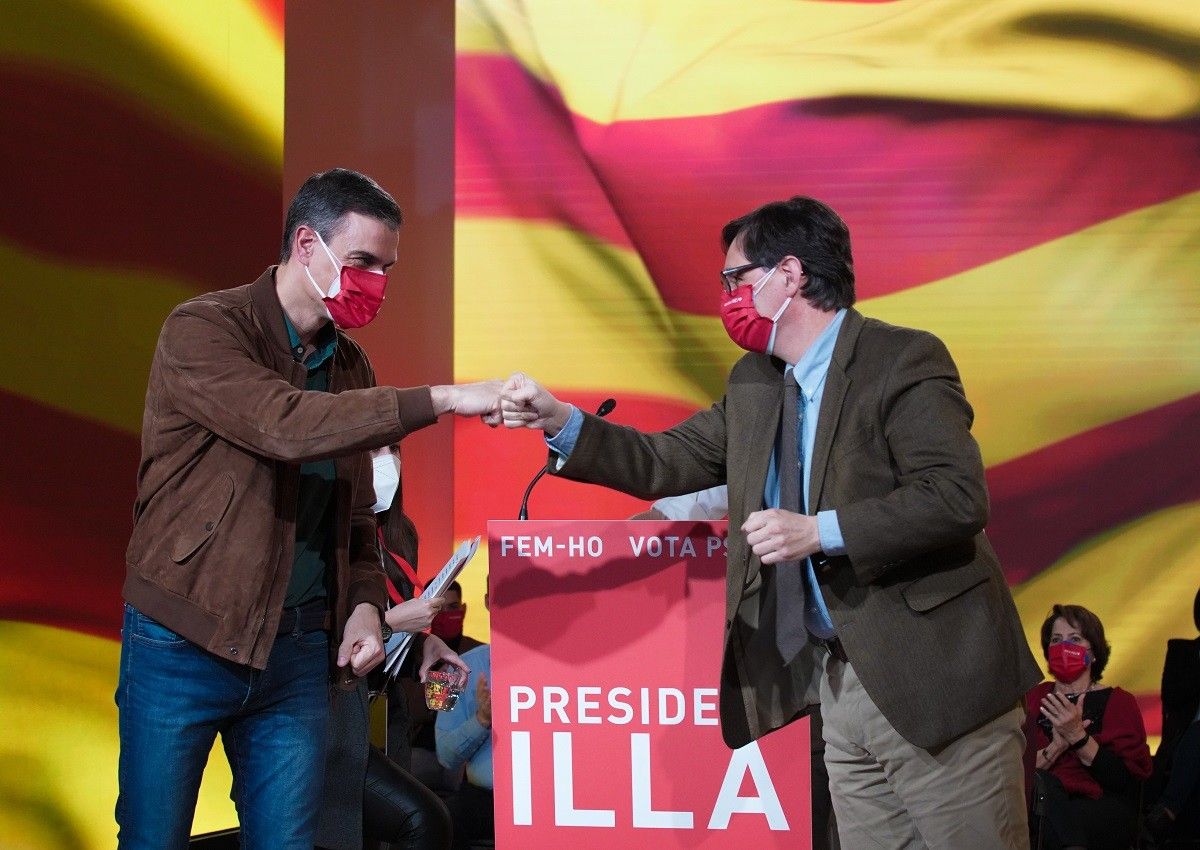 Sánchez i Illa en l'acte final de campanya