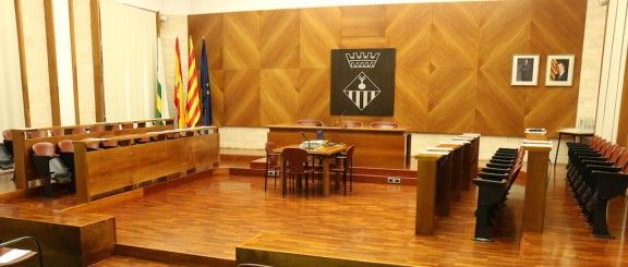 El Ple de l'Ajuntament de Sabadell buit.