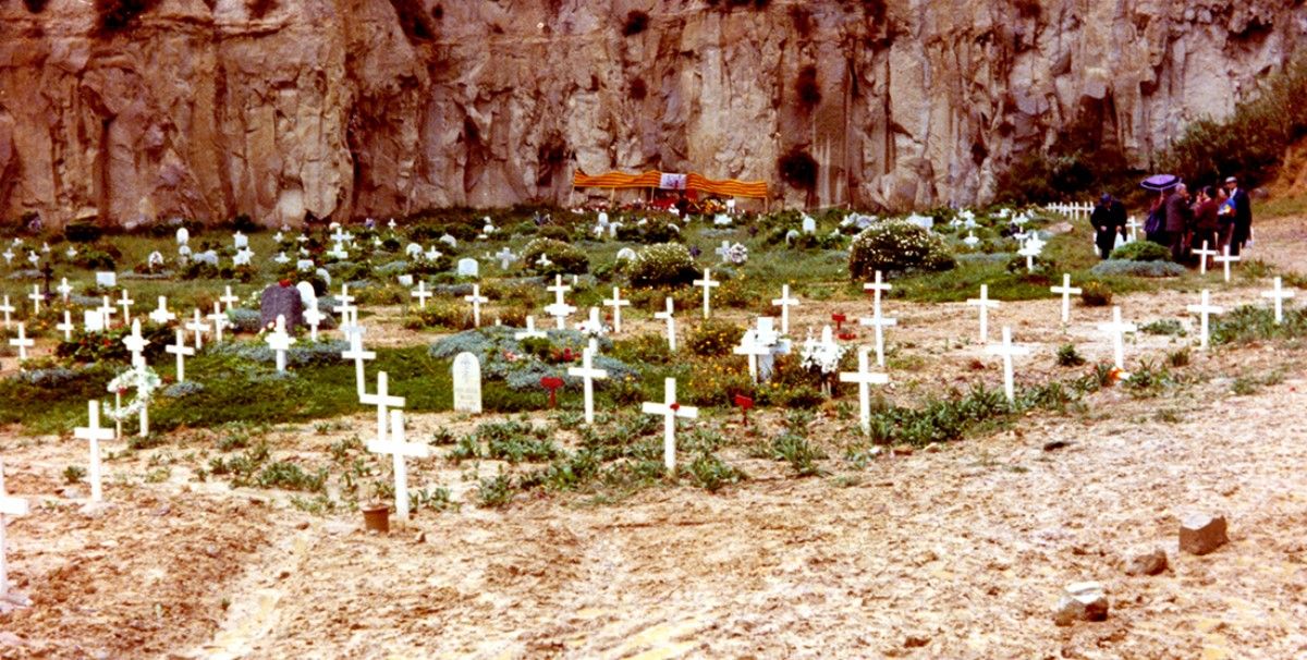 El Fossar de la Pedrera, on eren enterrats els executats al Camp de la Bota