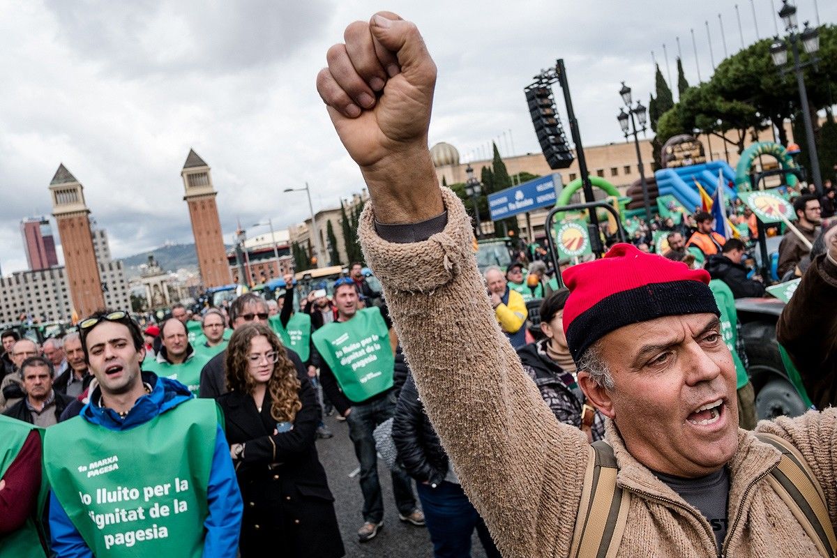 Imatge de la marxa pagesa que es va celebrar a Barcelona